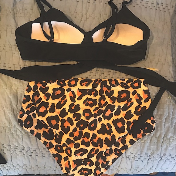 Leopard High Waisted Two Piece Bathing Suit - Picture 3 of 3
